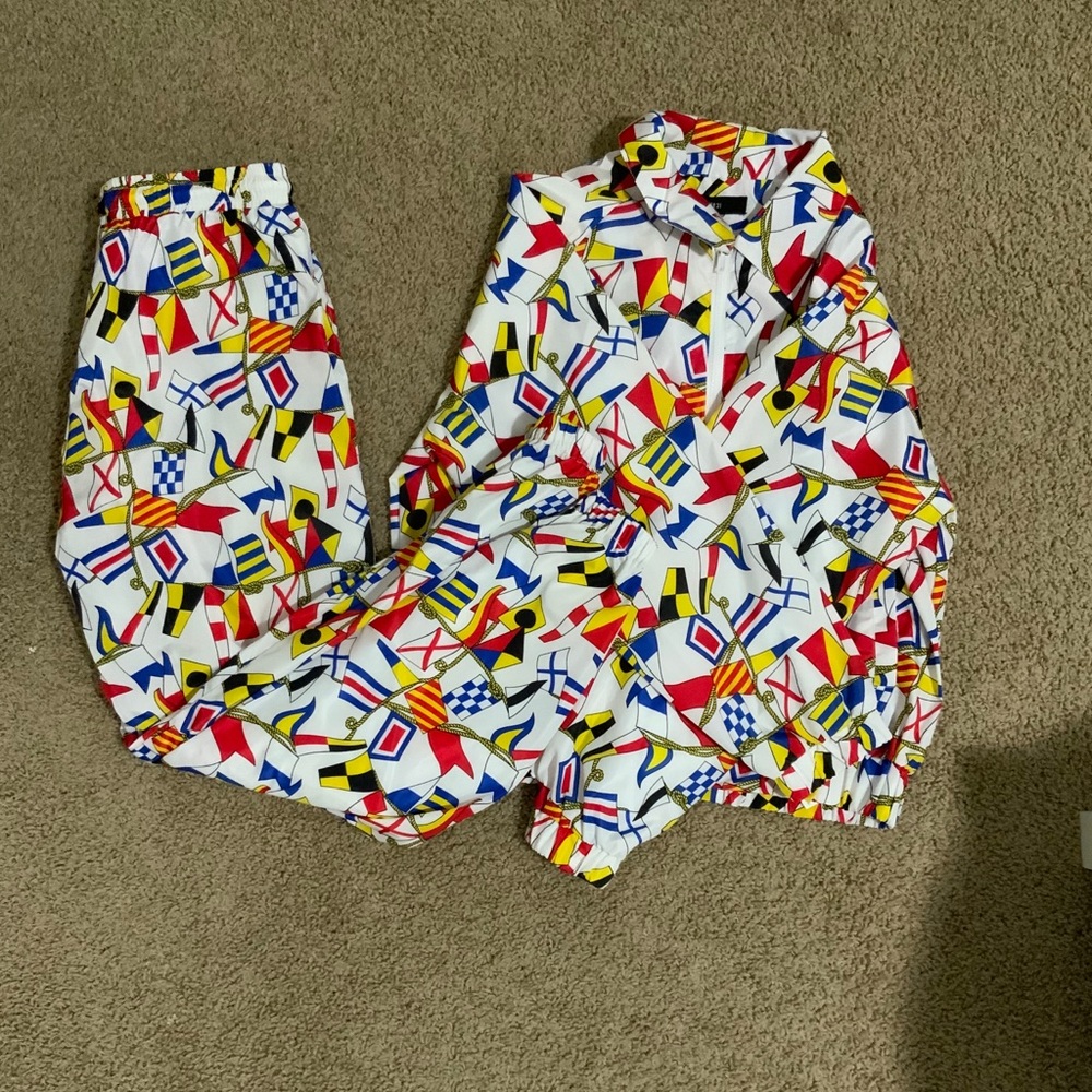 Forever 21 flag and anchor jumpsuit